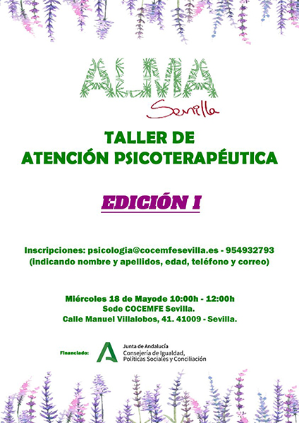 Imagen Cartel Alma Sevilla Taller Atención Psicoterapéutica 1 edición